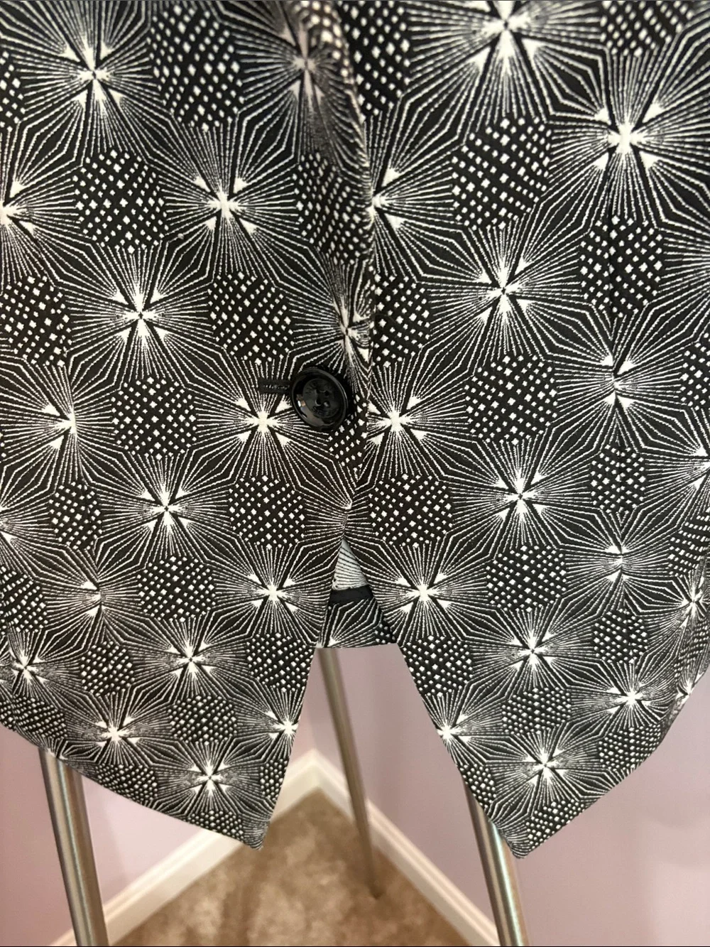 Michael Kors Black and White Starburst Pattern Blazer